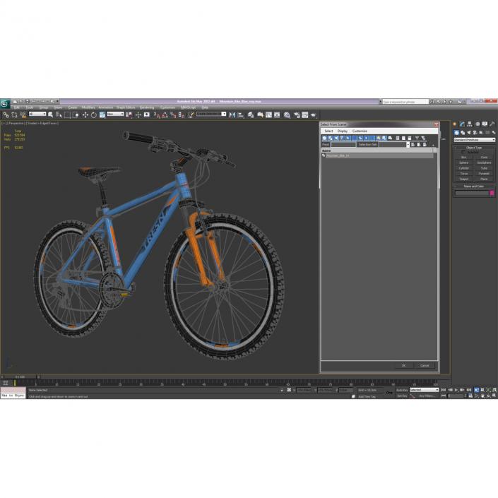 3D model Mountain Bike Blue Rigged