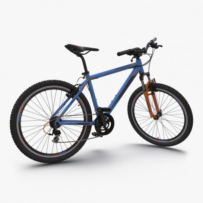 3D Mountain Bike Generic Blue Rigged model