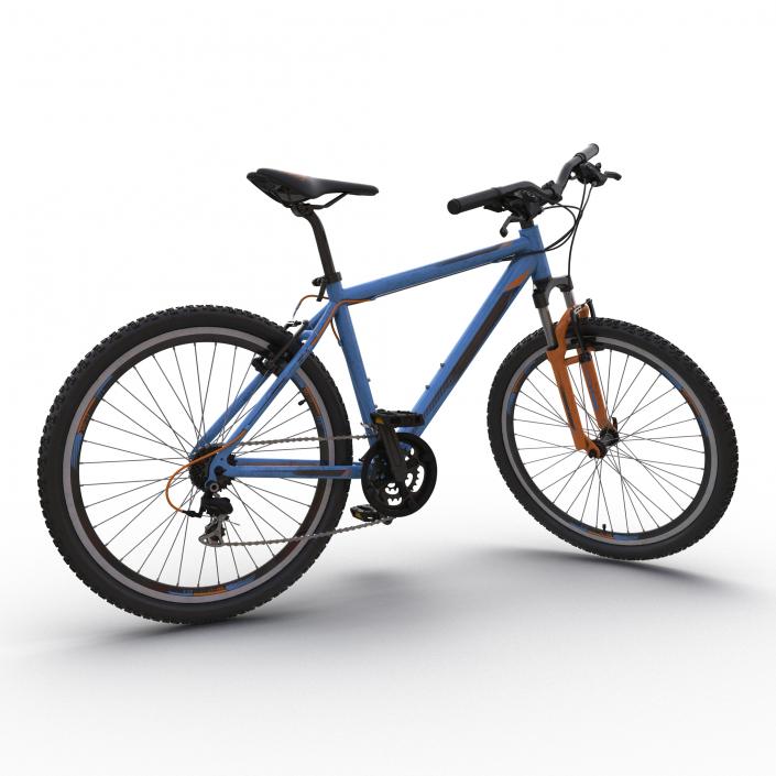 3D Mountain Bike Generic Blue Rigged model