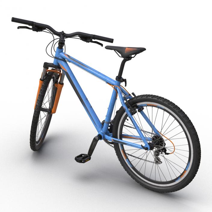 3D Mountain Bike Generic Blue Rigged model