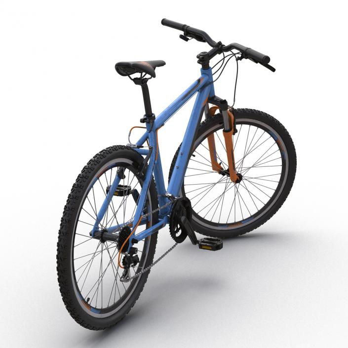 3D Mountain Bike Generic Blue Rigged model