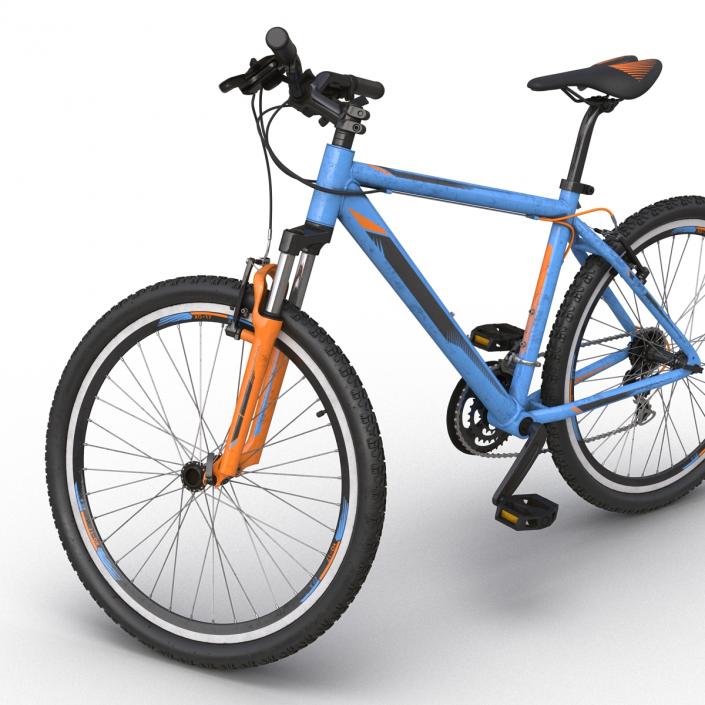 3D Mountain Bike Generic Blue Rigged model