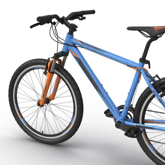 3D Mountain Bike Generic Blue Rigged model