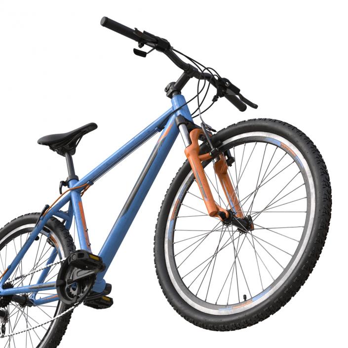 3D Mountain Bike Generic Blue Rigged model