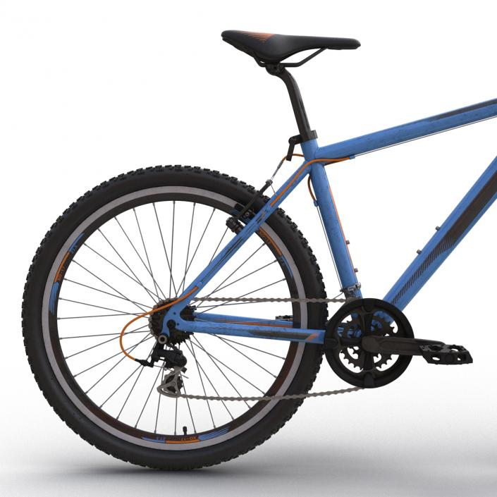 3D Mountain Bike Generic Blue Rigged model