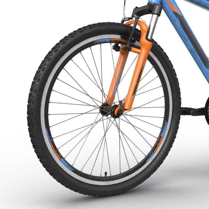 3D Mountain Bike Generic Blue Rigged model