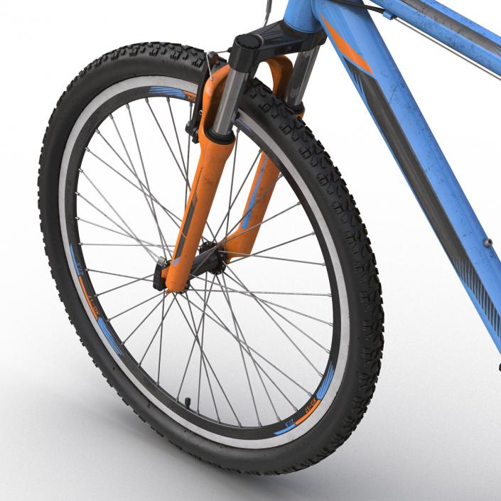 3D Mountain Bike Generic Blue Rigged model