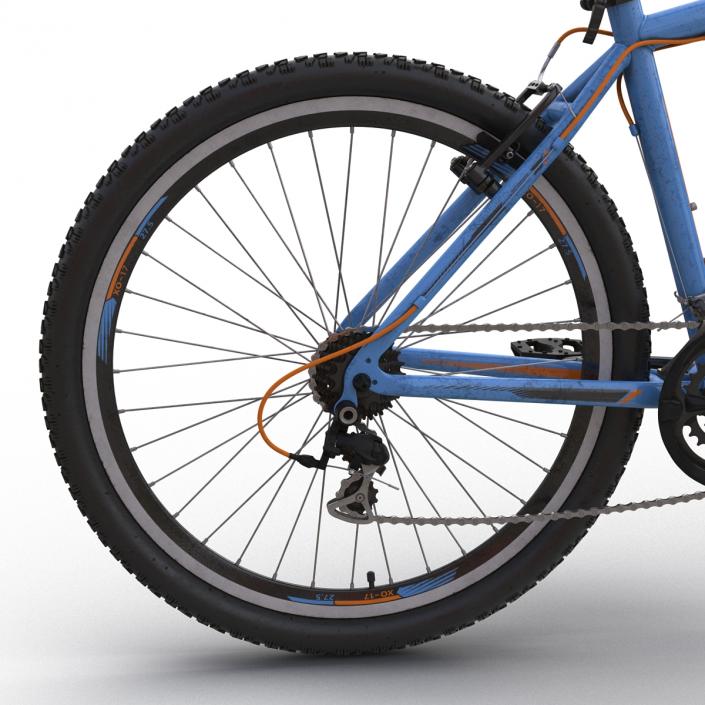 3D Mountain Bike Generic Blue Rigged model