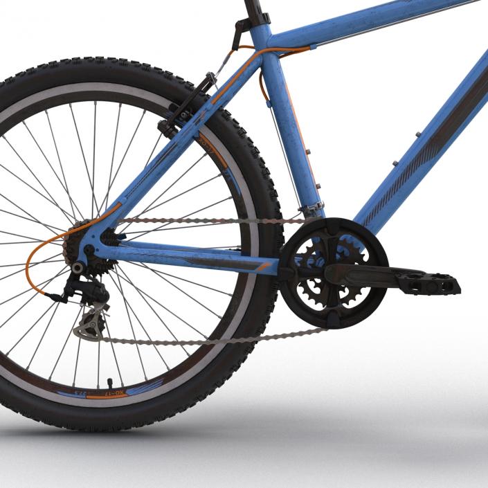 3D Mountain Bike Generic Blue Rigged model