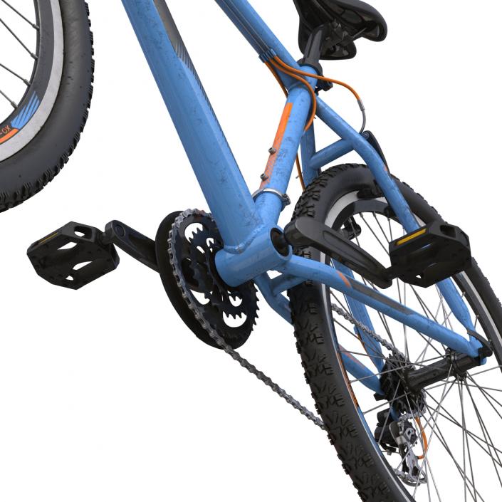 3D Mountain Bike Generic Blue Rigged model