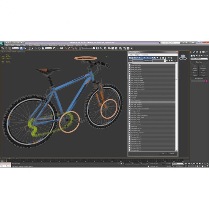 3D Mountain Bike Generic Blue Rigged model