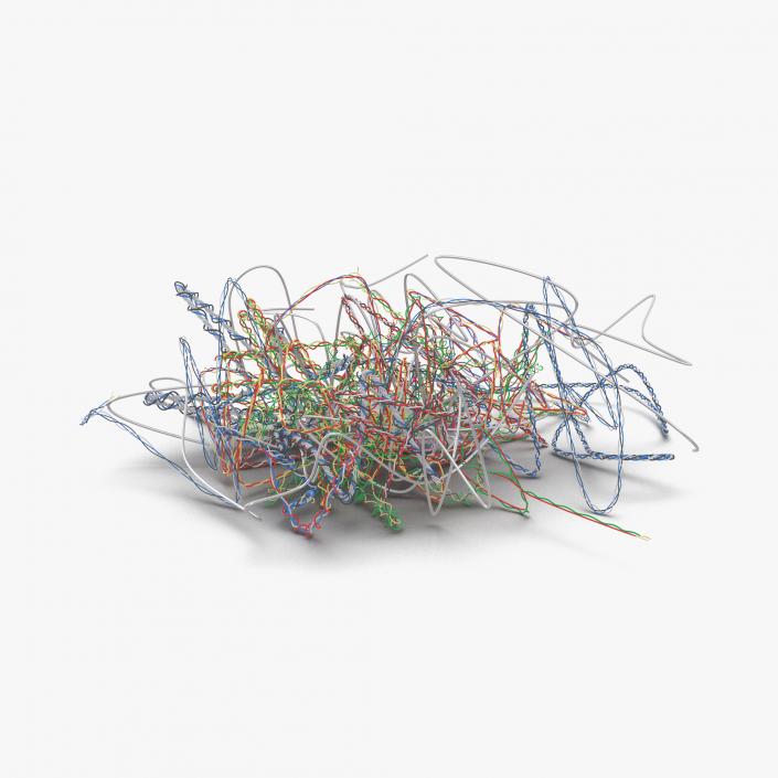 3D Pile of Colorful Plastic Cables 3 model