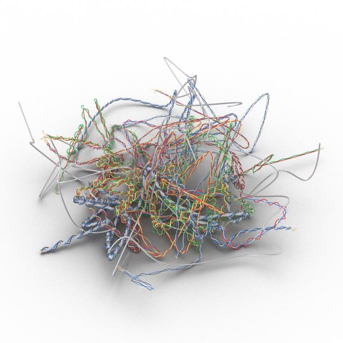 3D Pile of Colorful Plastic Cables 3 model