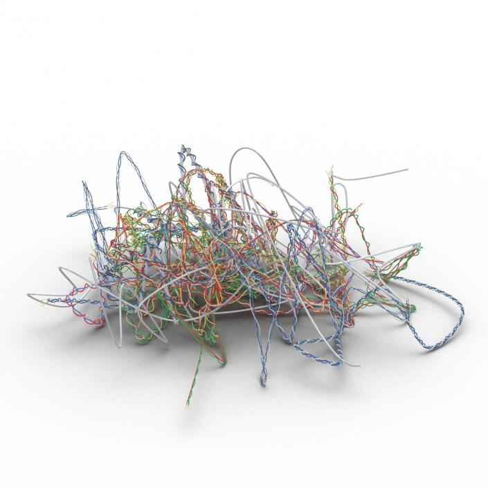 3D Pile of Colorful Plastic Cables 3 model