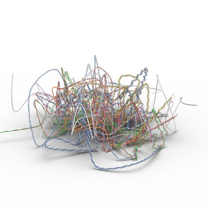 3D Pile of Colorful Plastic Cables 3 model