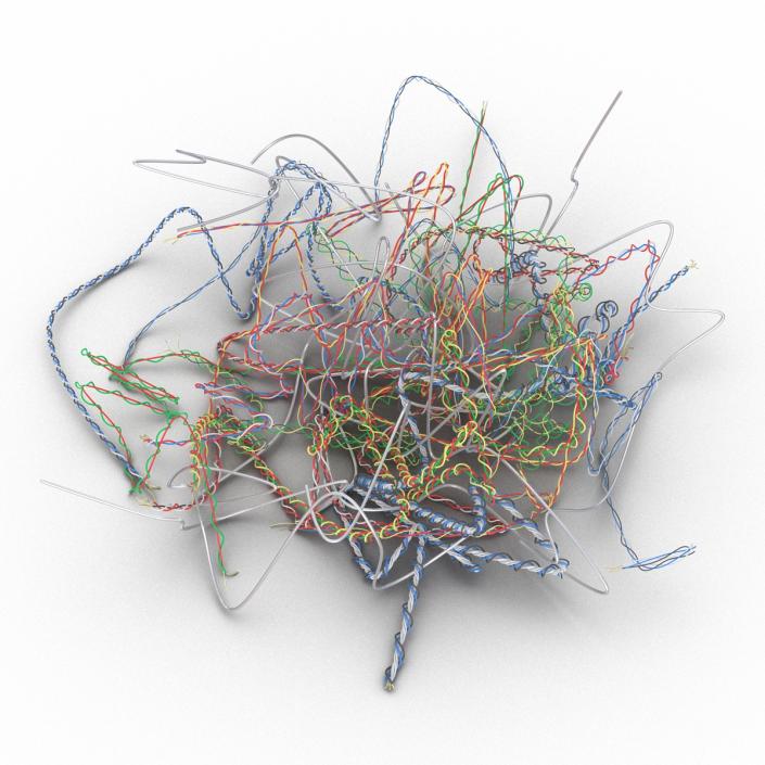 3D Pile of Colorful Plastic Cables 3 model