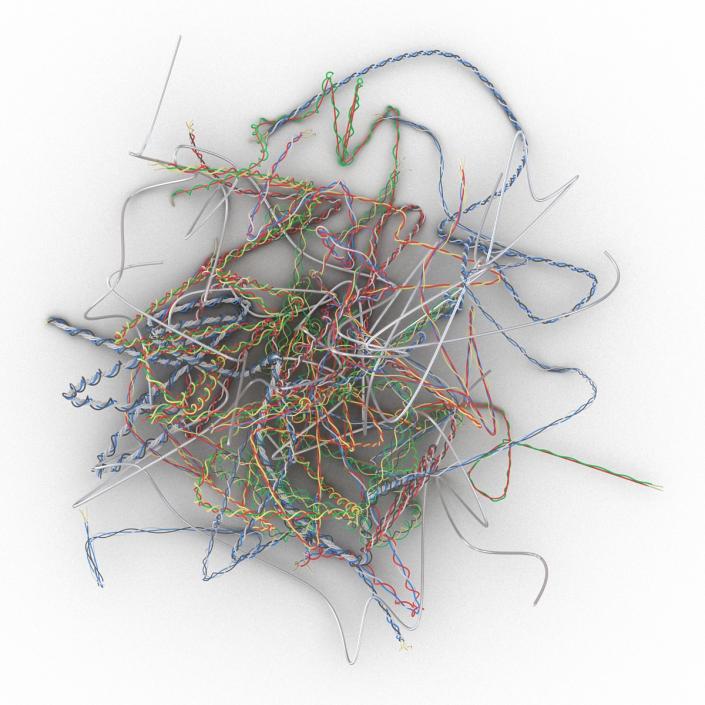 3D Pile of Colorful Plastic Cables 3 model