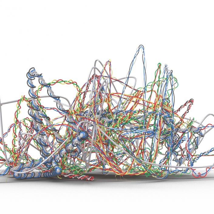 3D Pile of Colorful Plastic Cables 3 model