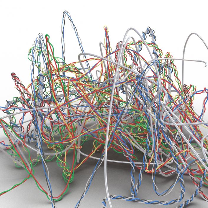 3D Pile of Colorful Plastic Cables 3 model