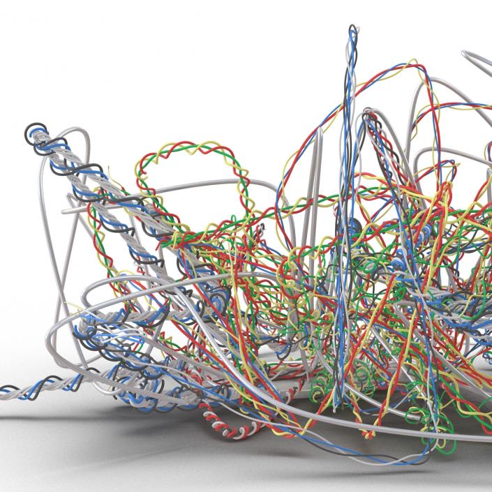 3D Pile of Colorful Plastic Cables 3 model