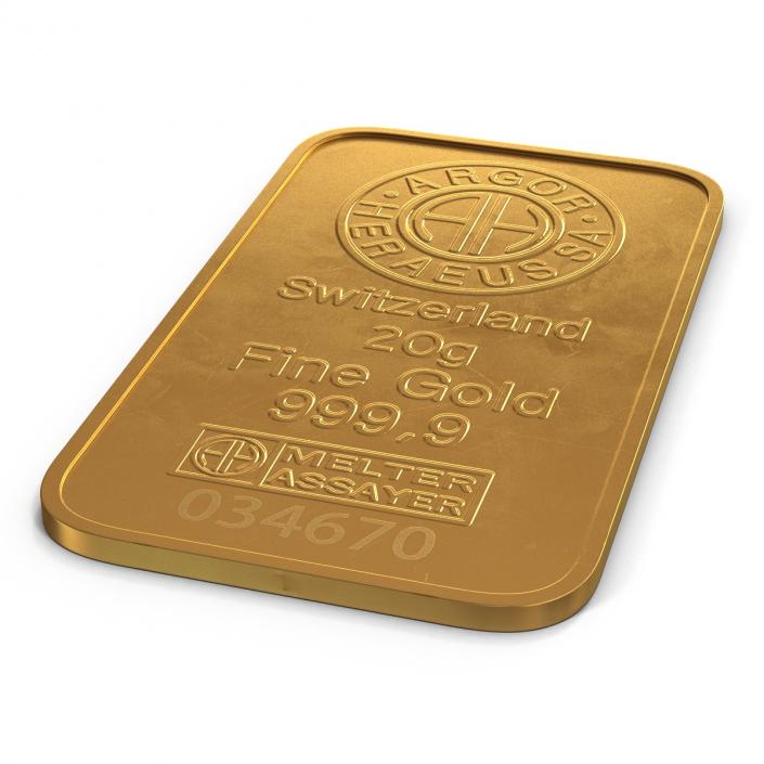 Gold Bar 20g 3D