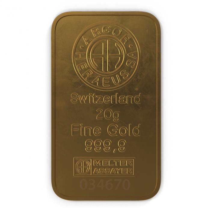 Gold Bar 20g 3D