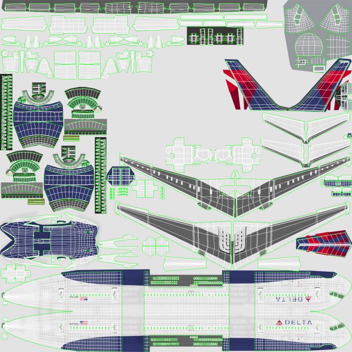 3D model Boeing 757-200 Delta Air Lines