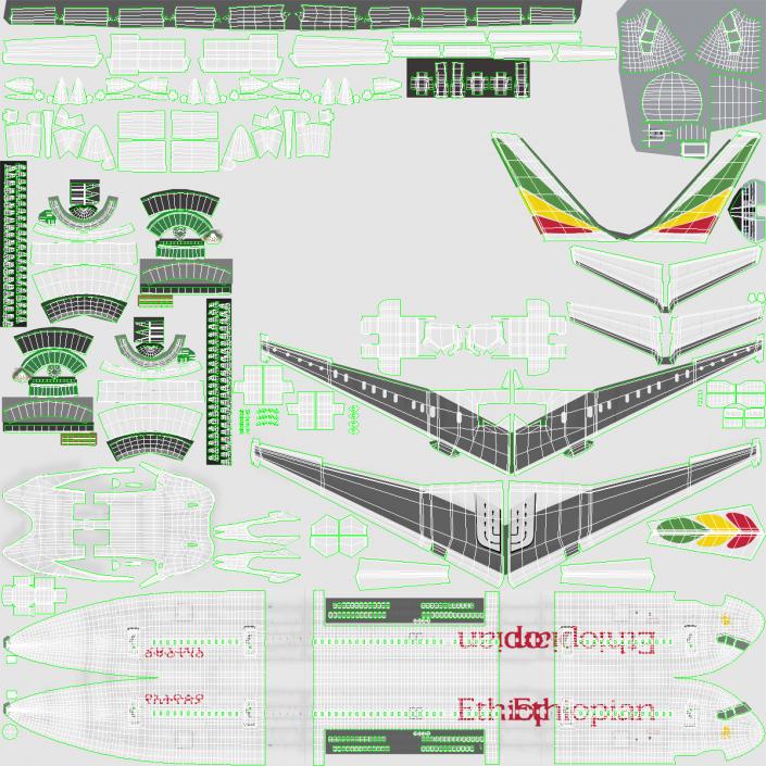 3D Boeing 757-200 Ethiopian Airlines model