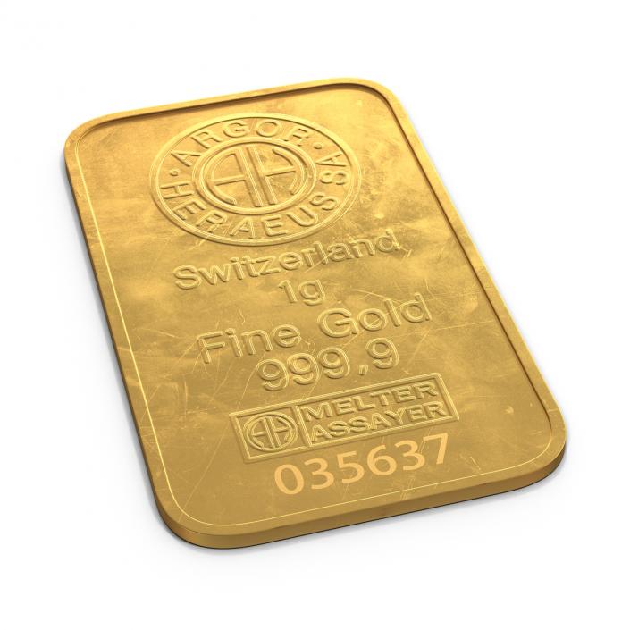 3D Gold Bar 1g