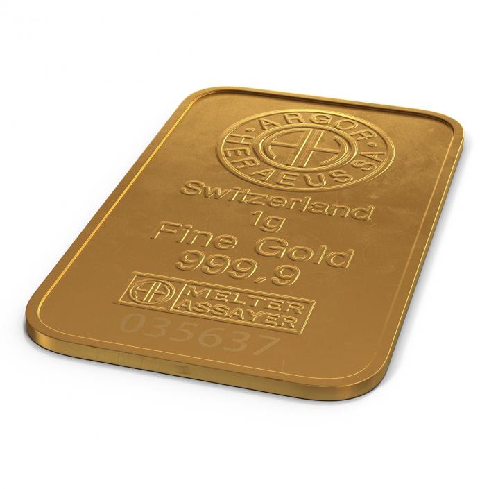 3D Gold Bar 1g