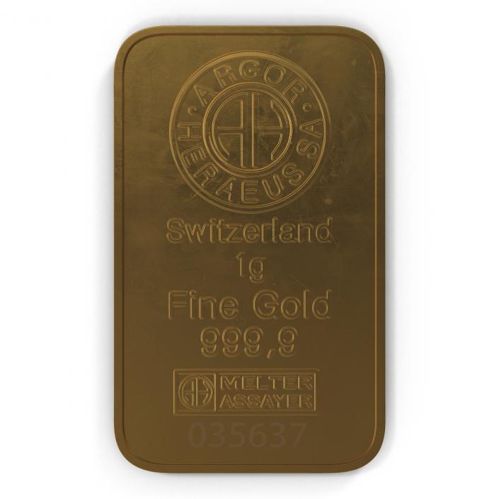 3D Gold Bar 1g