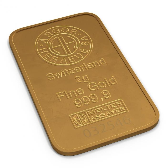 3D Gold Bar 2g