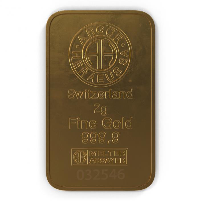 3D Gold Bar 2g