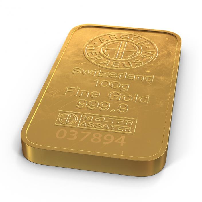 3D Gold Bar 100g model