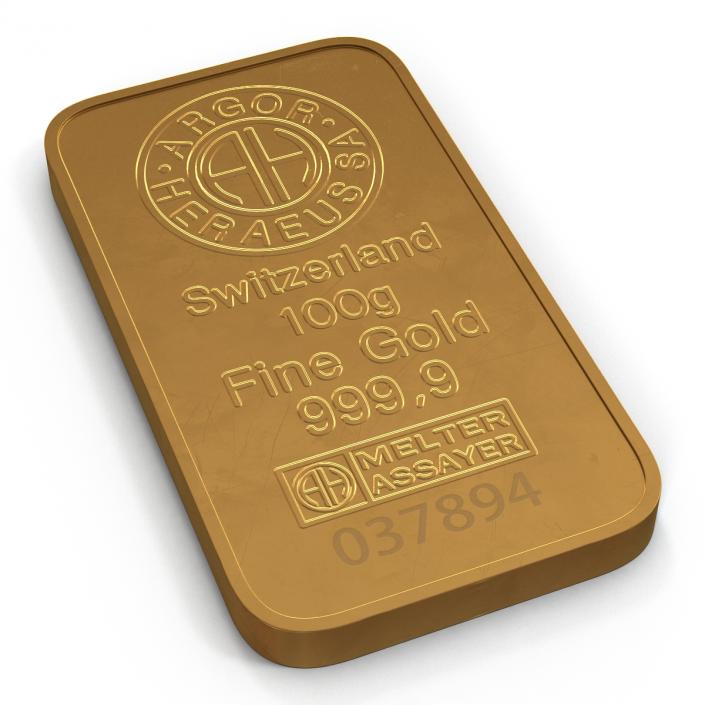 3D Gold Bar 100g model