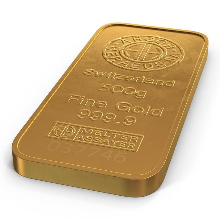 3D Gold Bar 500g model