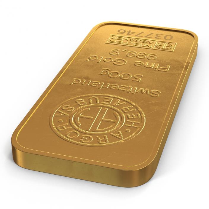 3D Gold Bar 500g model