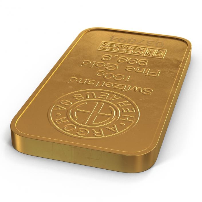 3D Gold Bar 100g model