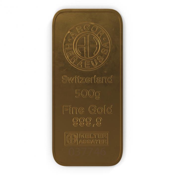 3D Gold Bar 500g model