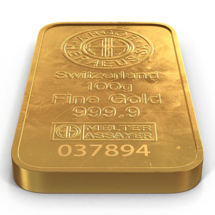 3D Gold Bar 100g model