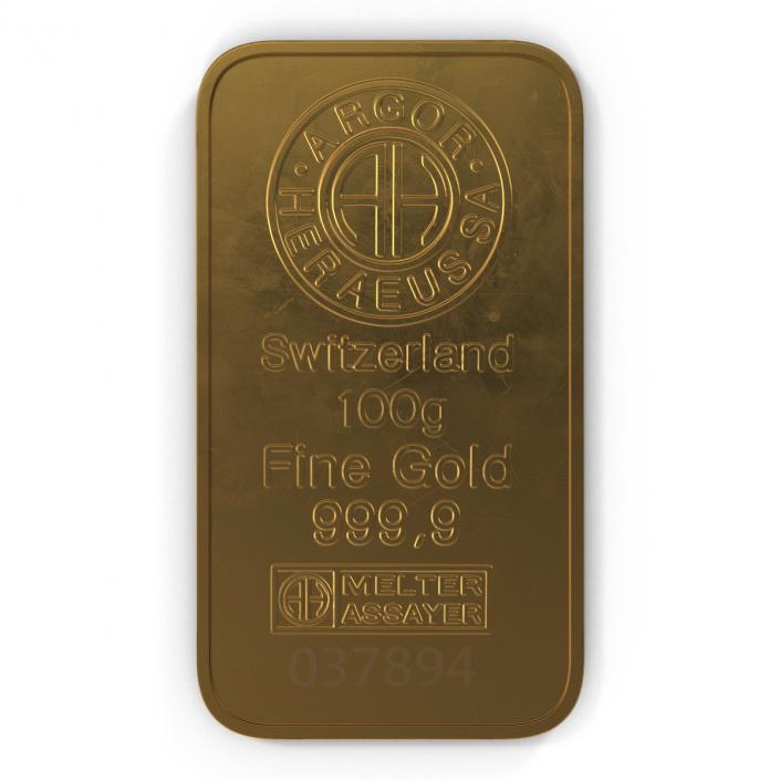 3D Gold Bar 100g model