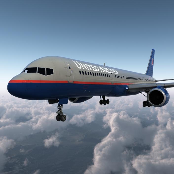 3D model Boeing 757-200 United Airlines