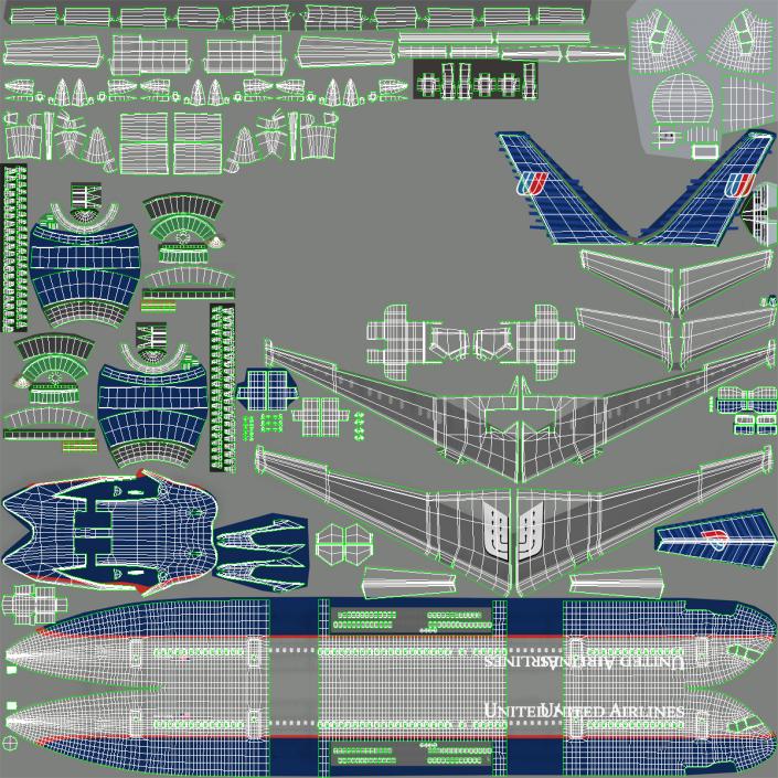 3D model Boeing 757-200 United Airlines