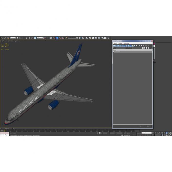 3D model Boeing 757-200 United Airlines