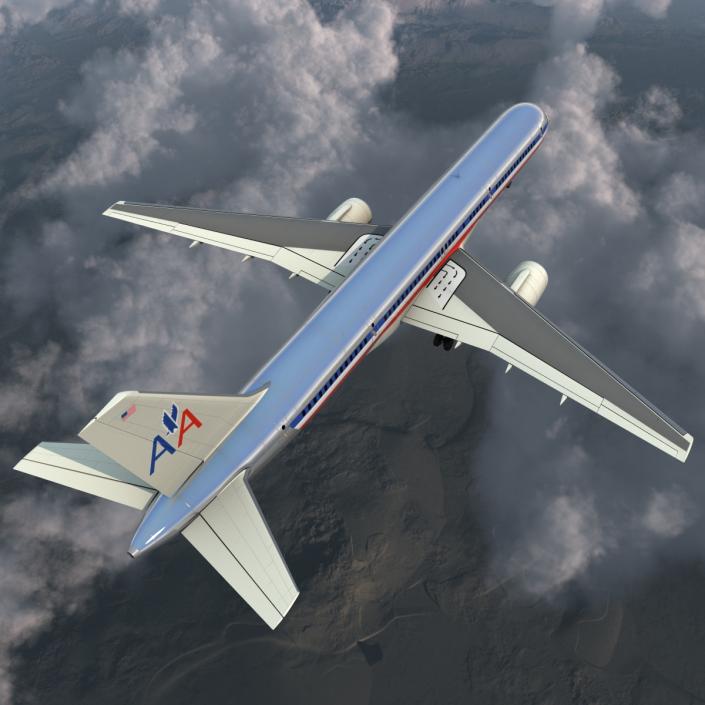 Boeing 757-200 American Airlines Rigged 3D model