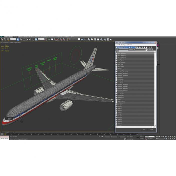 Boeing 757-200 American Airlines Rigged 3D model