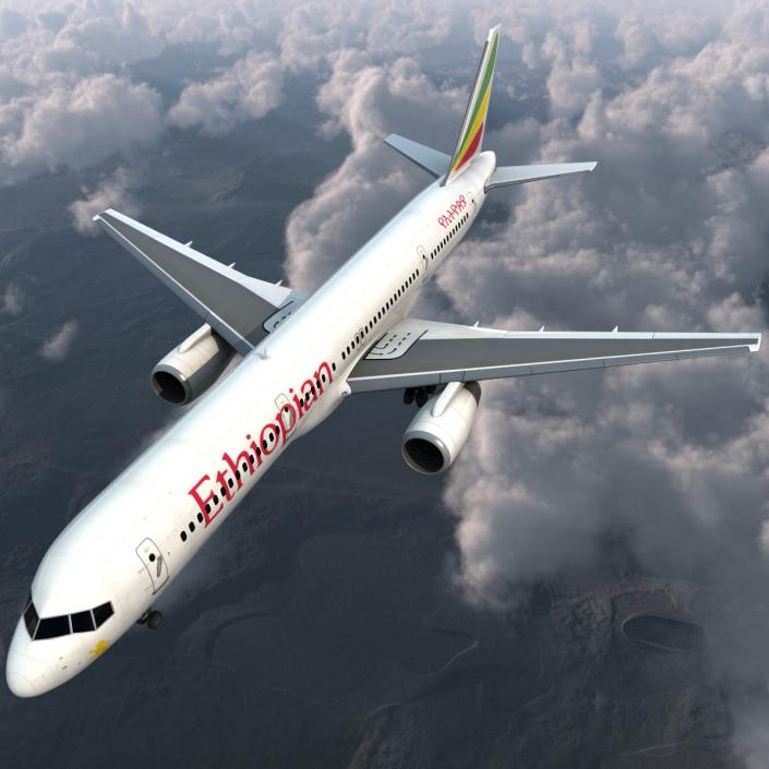 3D model Boeing 757-200 Ethiopian Airlines Rigged