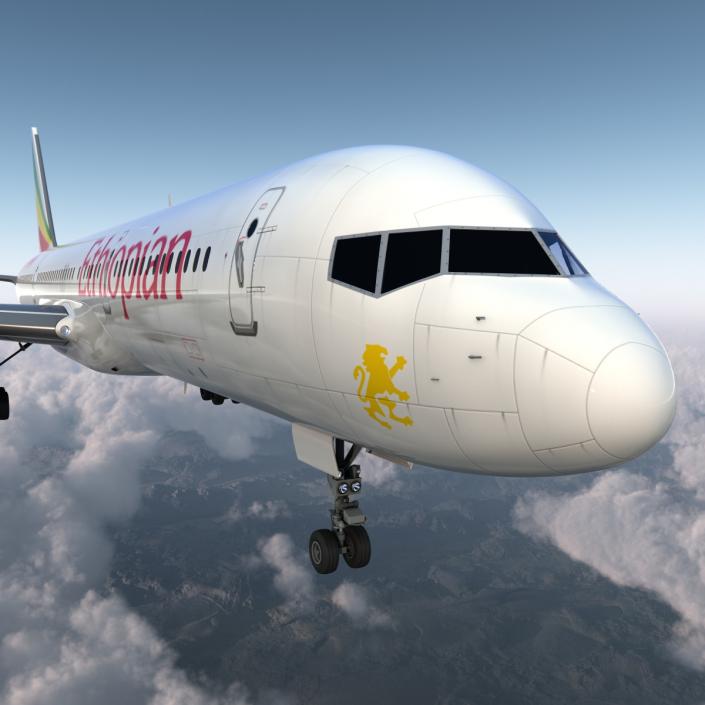 3D model Boeing 757-200 Ethiopian Airlines Rigged