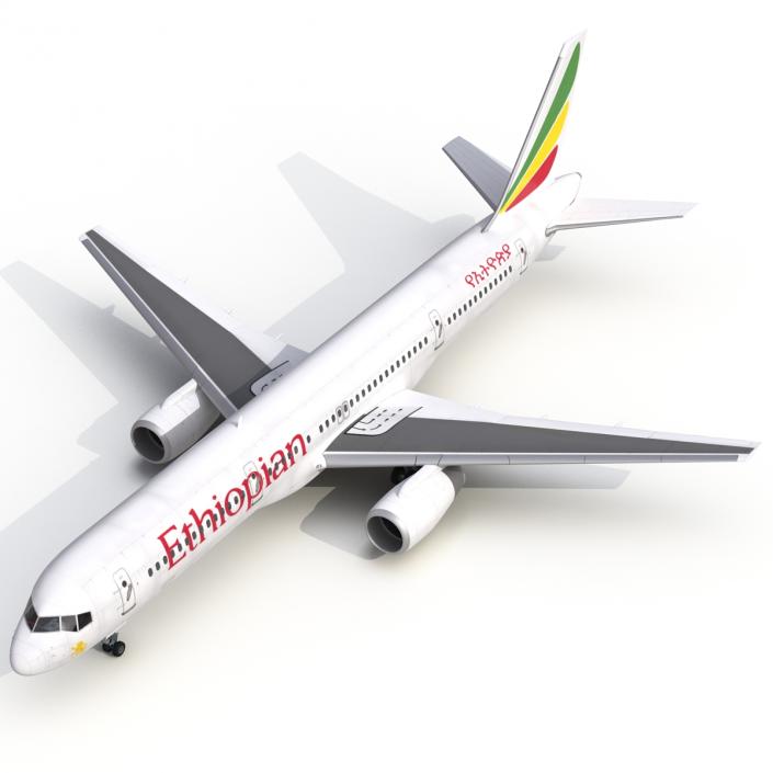 3D model Boeing 757-200 Ethiopian Airlines Rigged