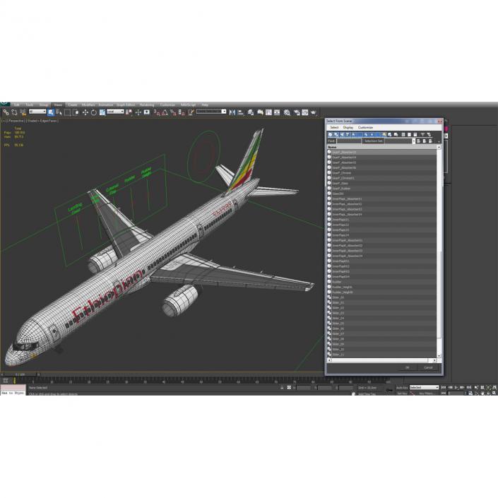 3D model Boeing 757-200 Ethiopian Airlines Rigged